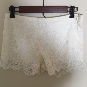 Cream White Lace Shorts